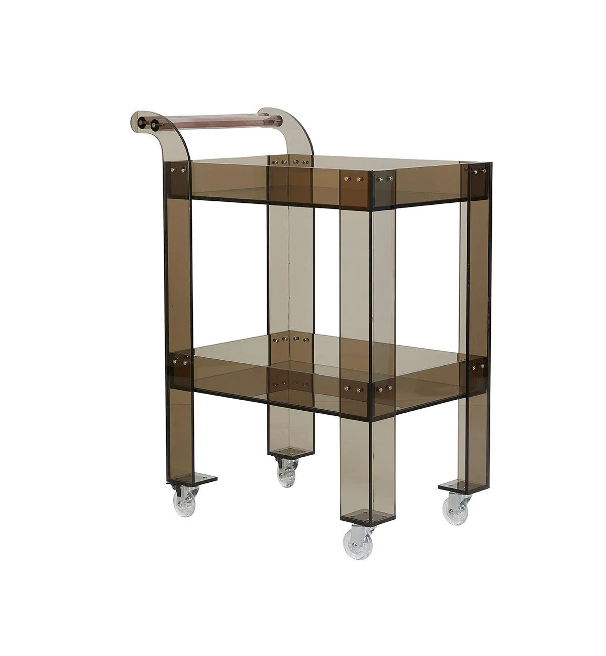 Acrylic Bar Cart in Smoke - Image 6