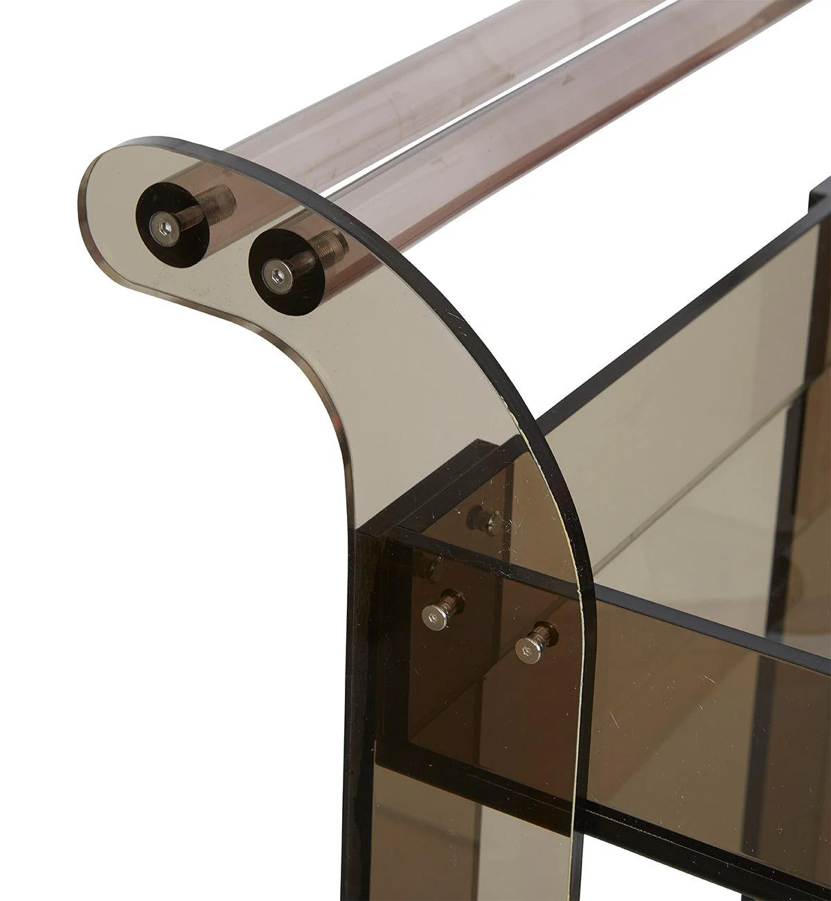 Acrylic Bar Cart in Smoke - Image 7
