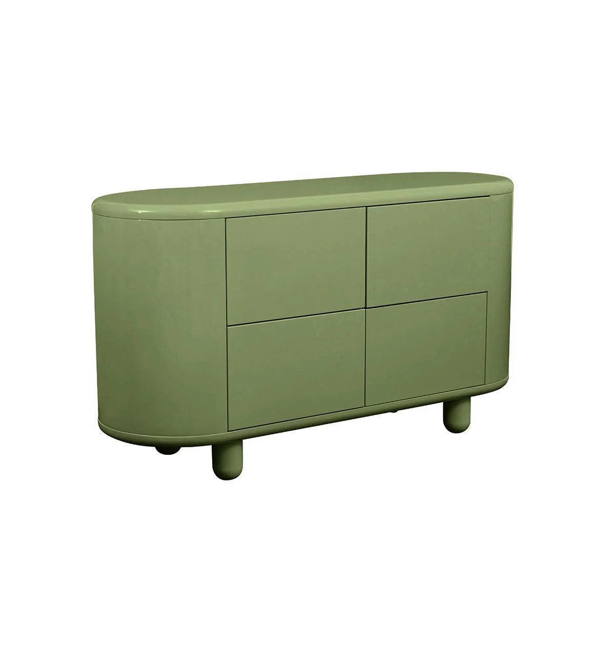 Apollo Glossy 4-Drawer Commode in Olive - Image 3