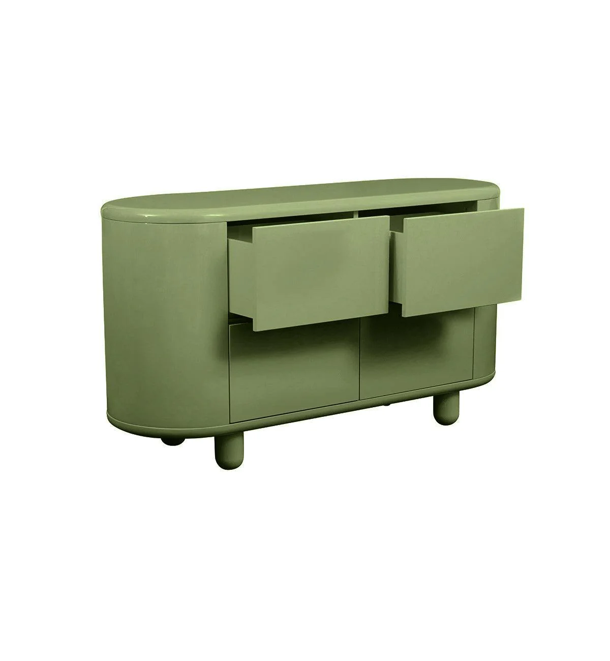 Apollo Glossy 4-Drawer Commode in Olive - Image 4