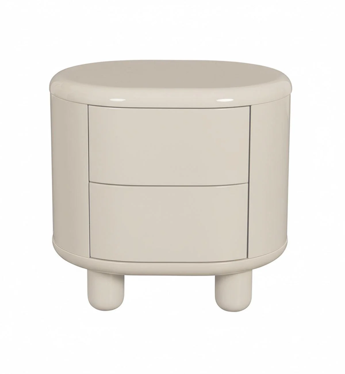 Apollo Glossy Bedside Table in Tofu