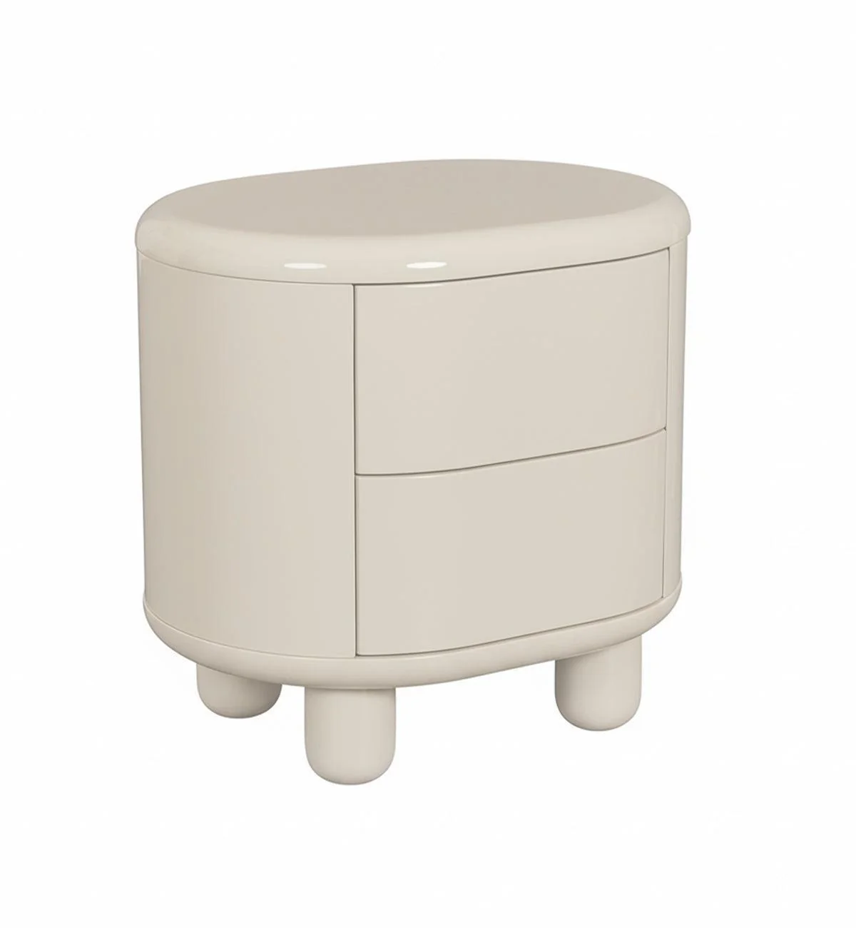 Apollo Glossy Bedside Table in Tofu - Image 2