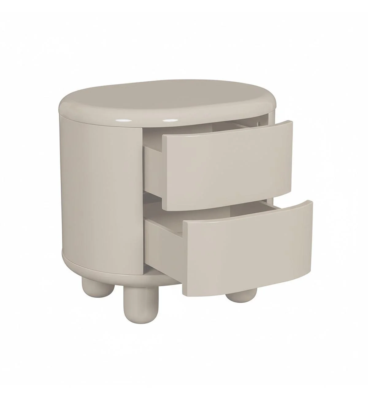 Apollo Glossy Bedside Table in Tofu - Image 3
