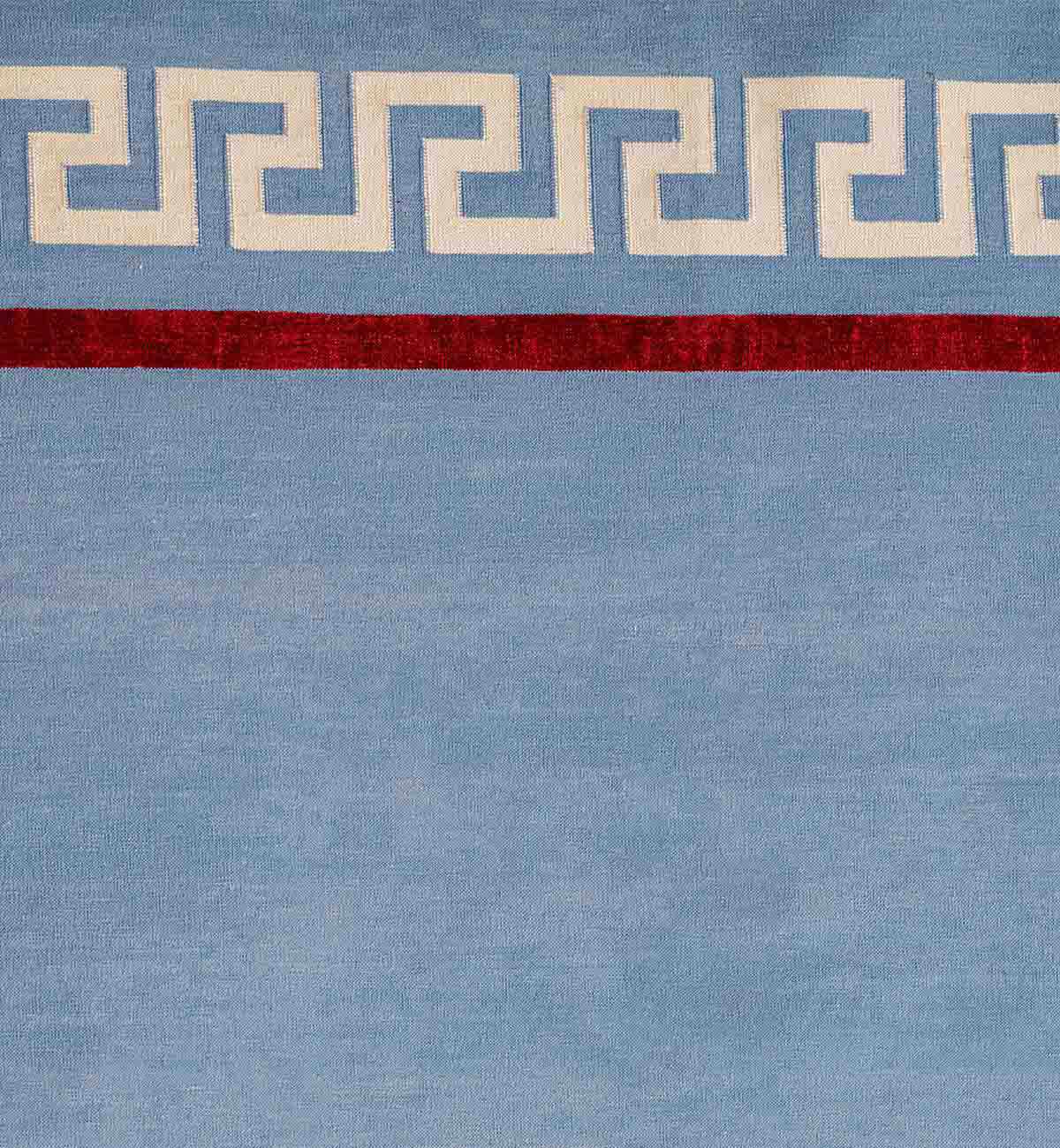 Athina Dhurrie In French Blue & Red - Image 6