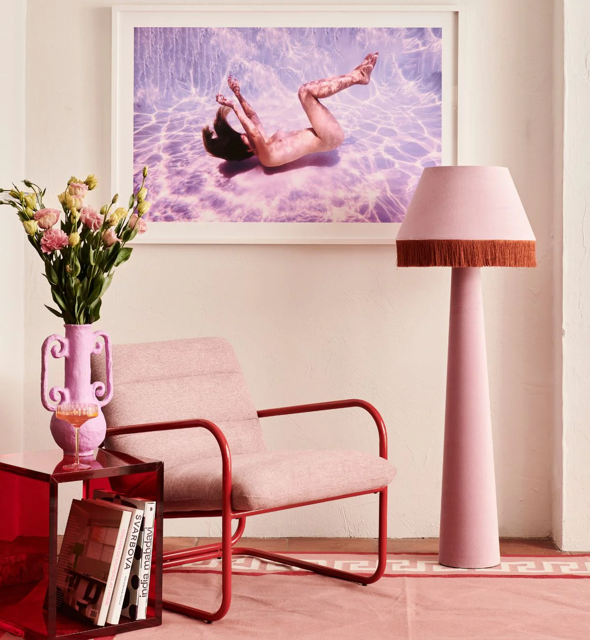 Athina Dhurrie In Rose & Red - Image 3
