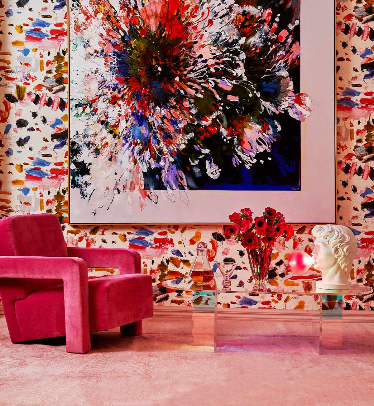 Betsy Armchair In Pink Luxe Velvet - Image 3