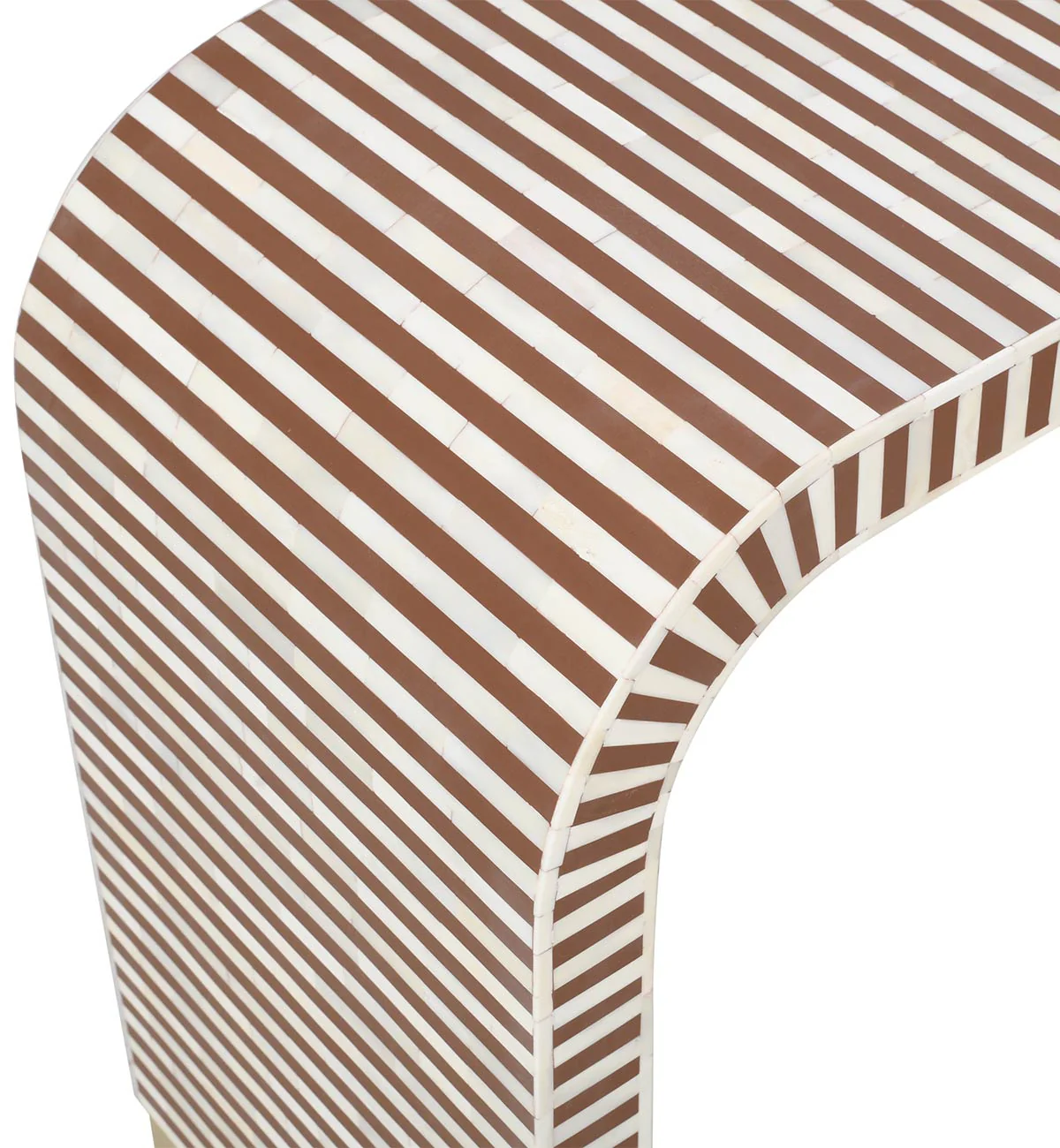 Bone Inlay Curved Console In Chocolate - Image 2