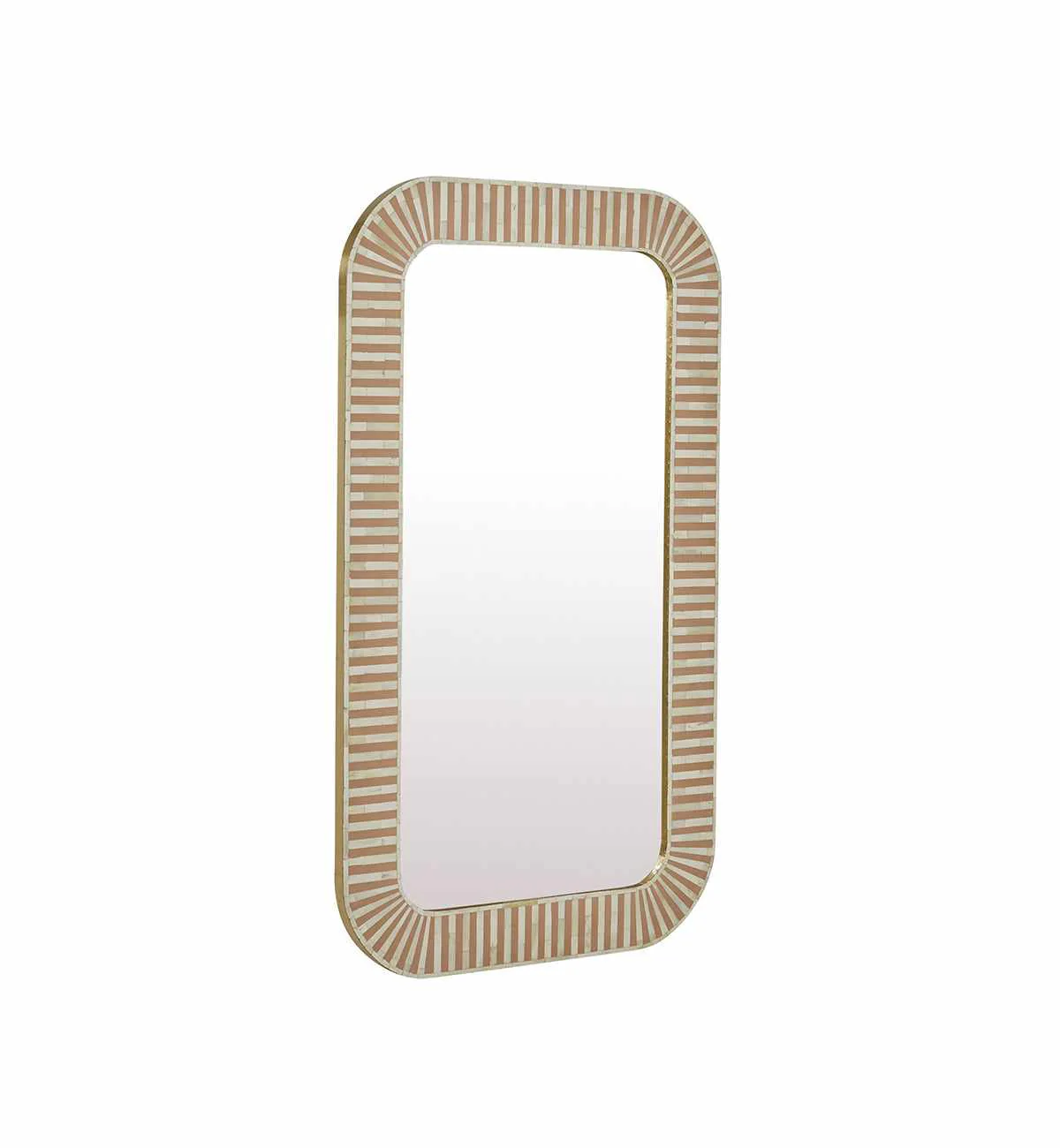 Bone Inlay Curved Mirror In Almond - Image 4