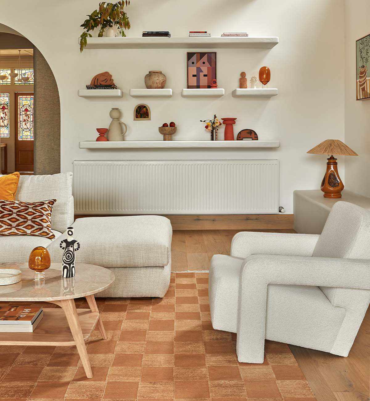 Checkerboard Dhurrie In Camel - Image 8