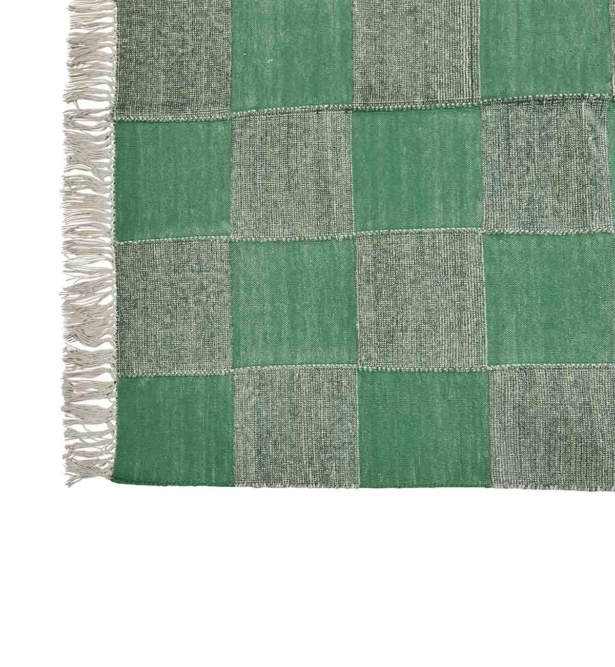 Checkerboard Dhurrie In Fern - Image 6