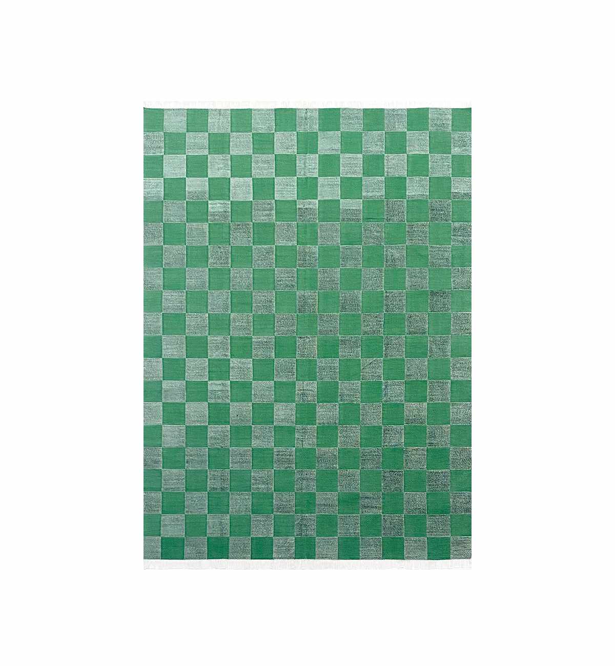 Checkerboard Dhurrie In Fern - Image 7