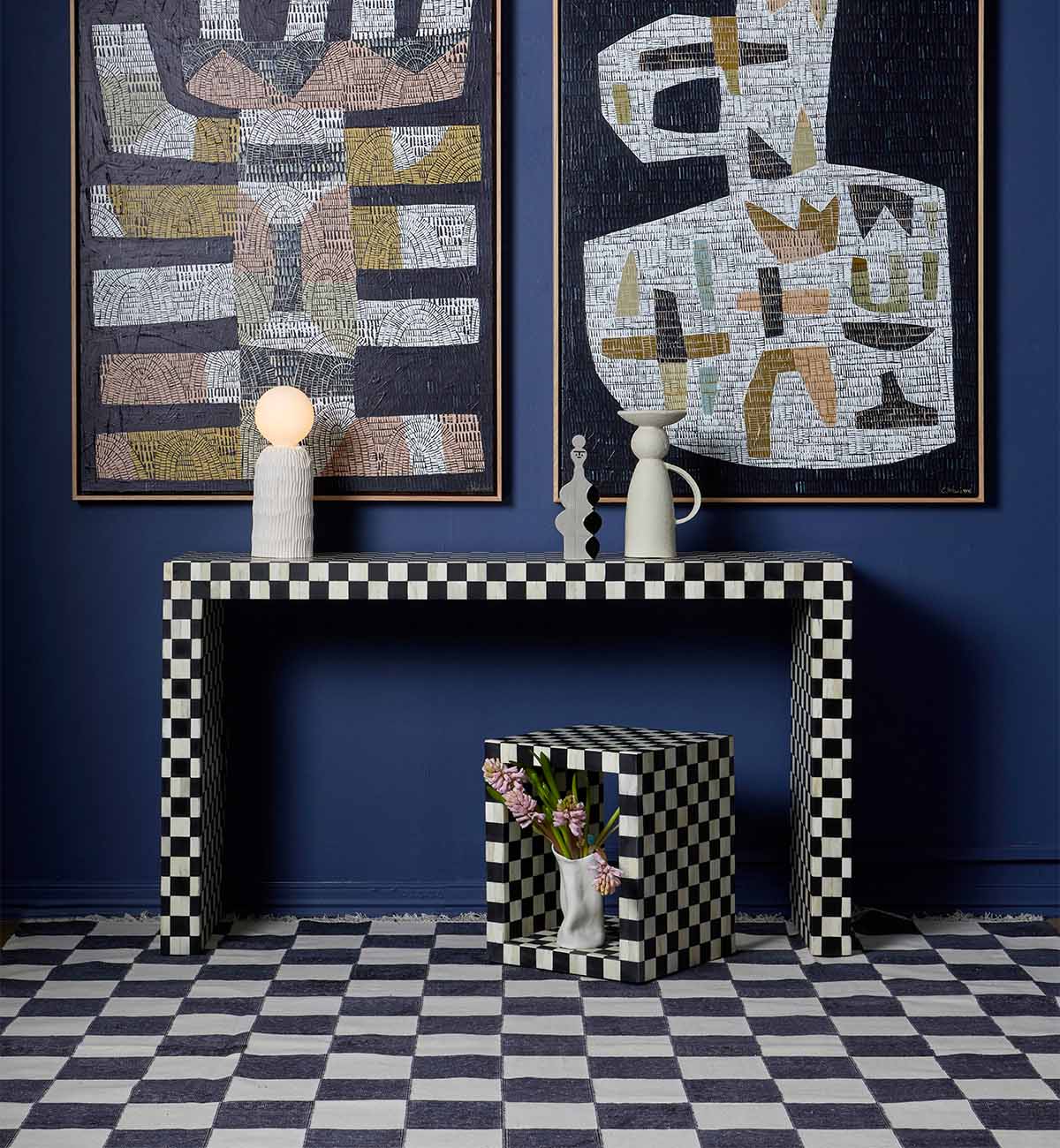 Checkerboard Dhurrie In Pepper - Image 7