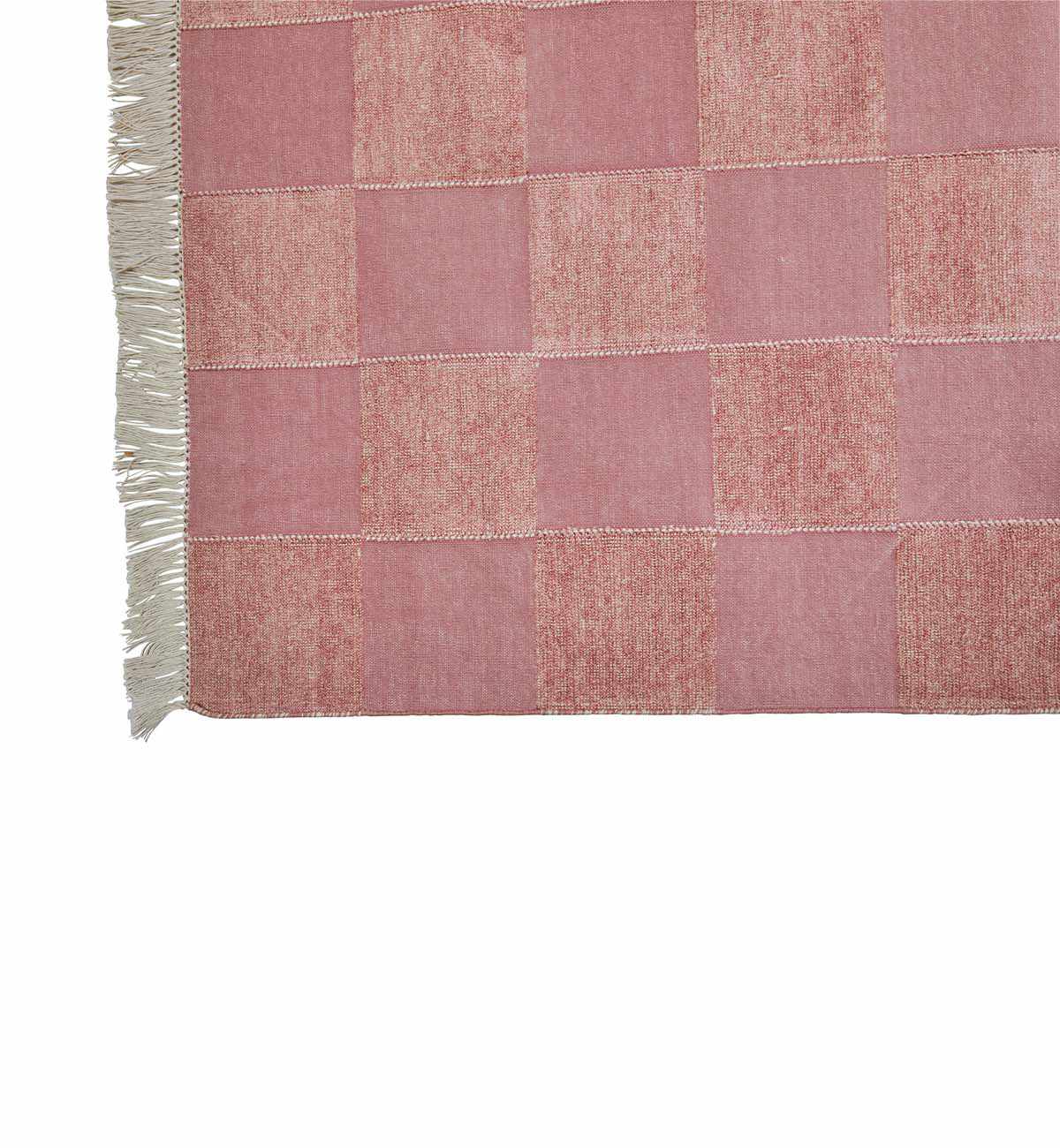 Checkerboard Dhurrie In Rose - Image 10