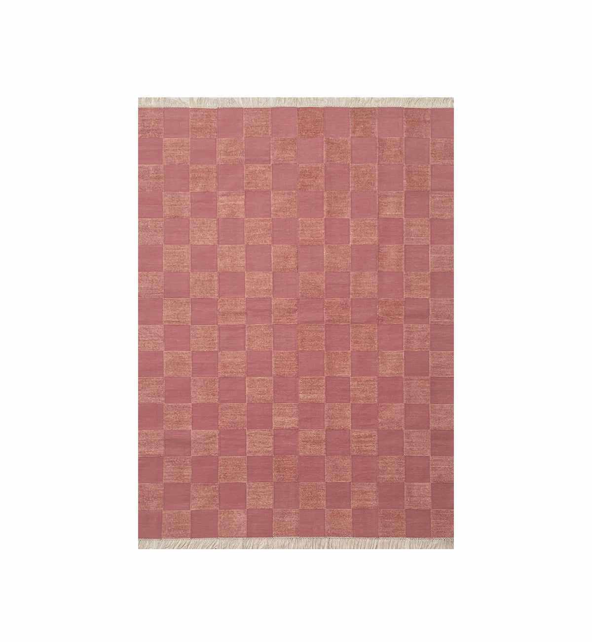 Checkerboard Dhurrie In Rose - Image 11