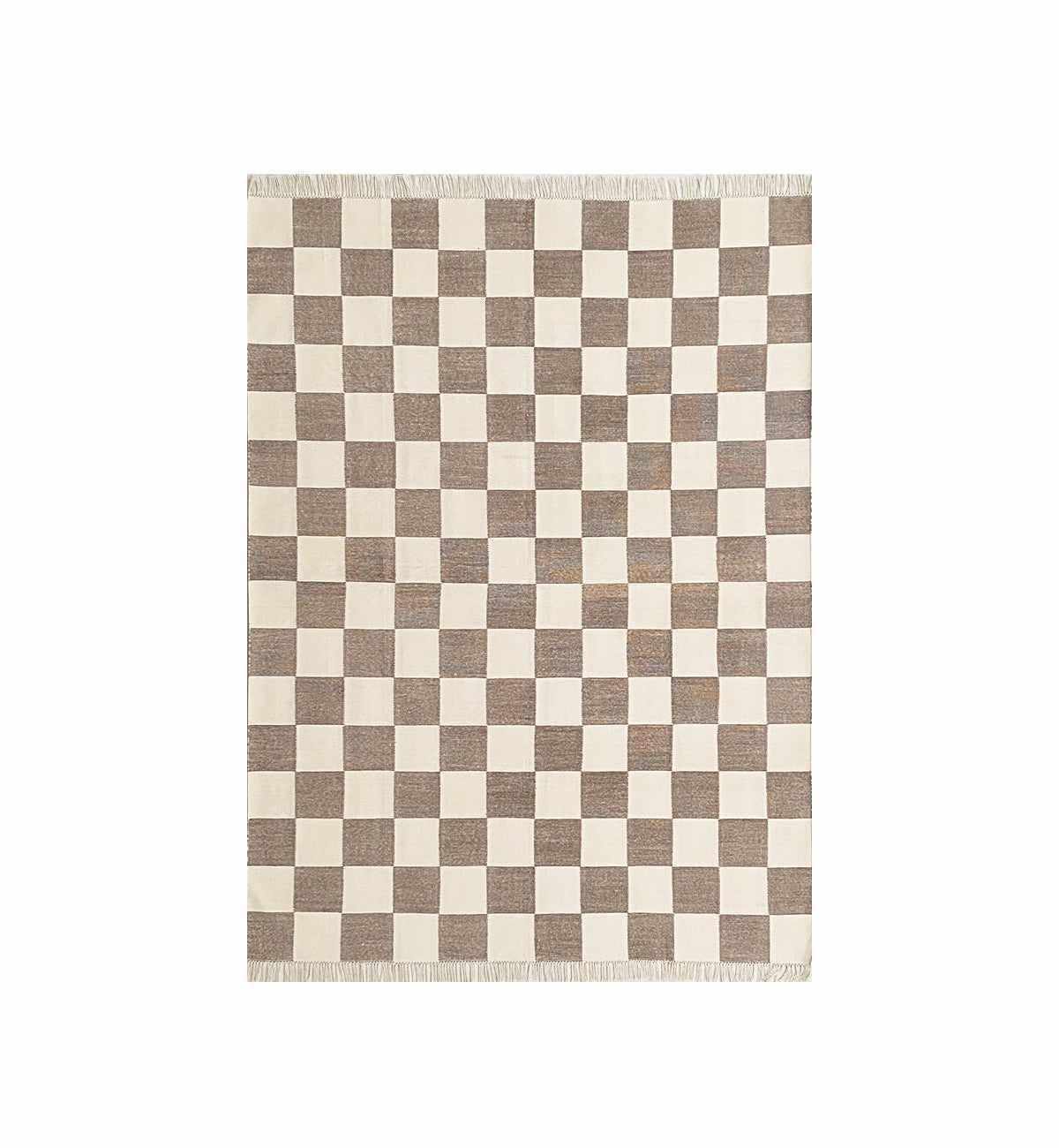 Checkerboard Dhurrie In Sand - Image 10