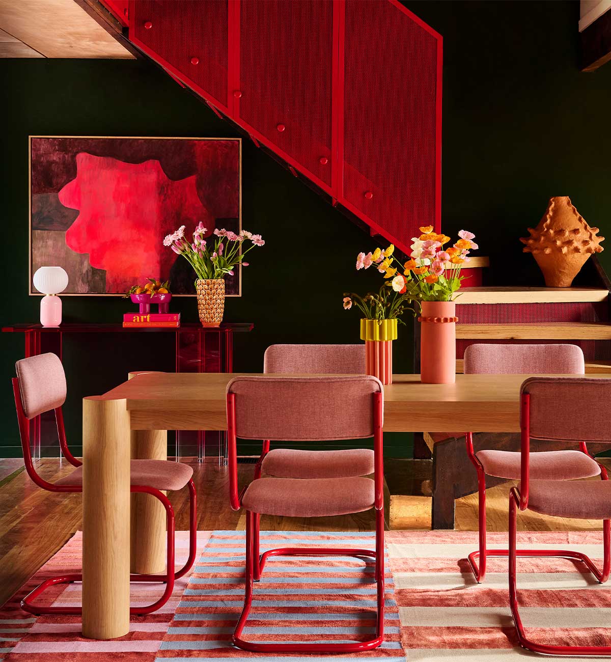 Strut Dining Chair In Rose - Image 3