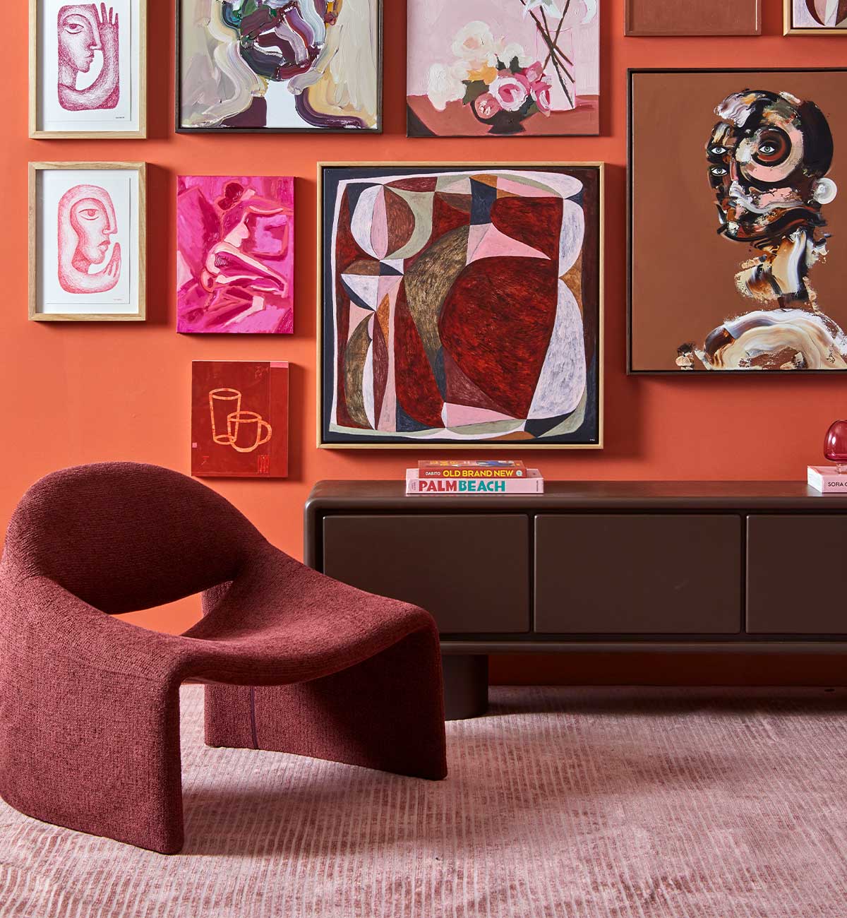 Cosmo Chair in Burgundy - Image 2