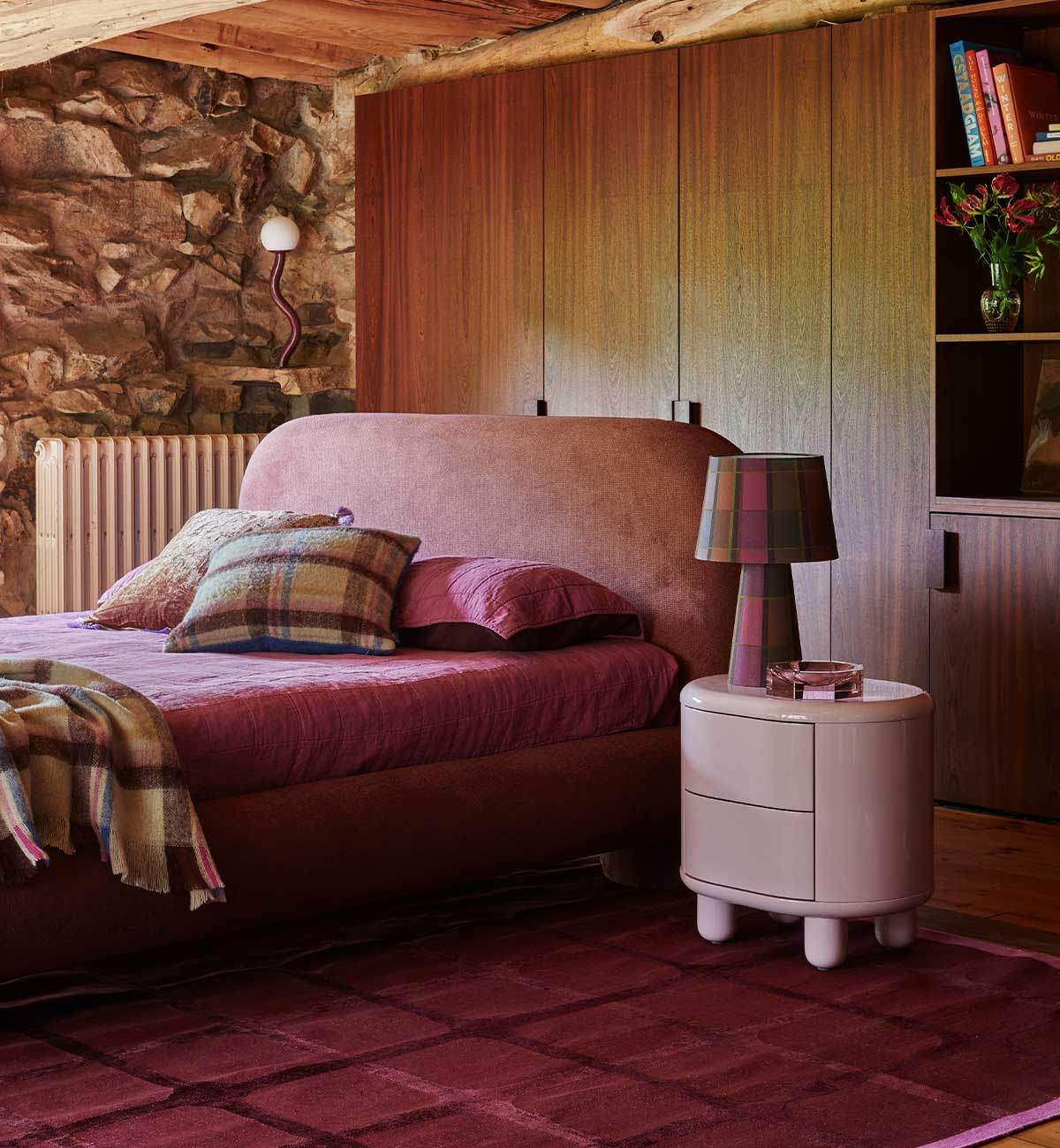 Apollo Glossy Bedside Table in Sweetpea - Image 2