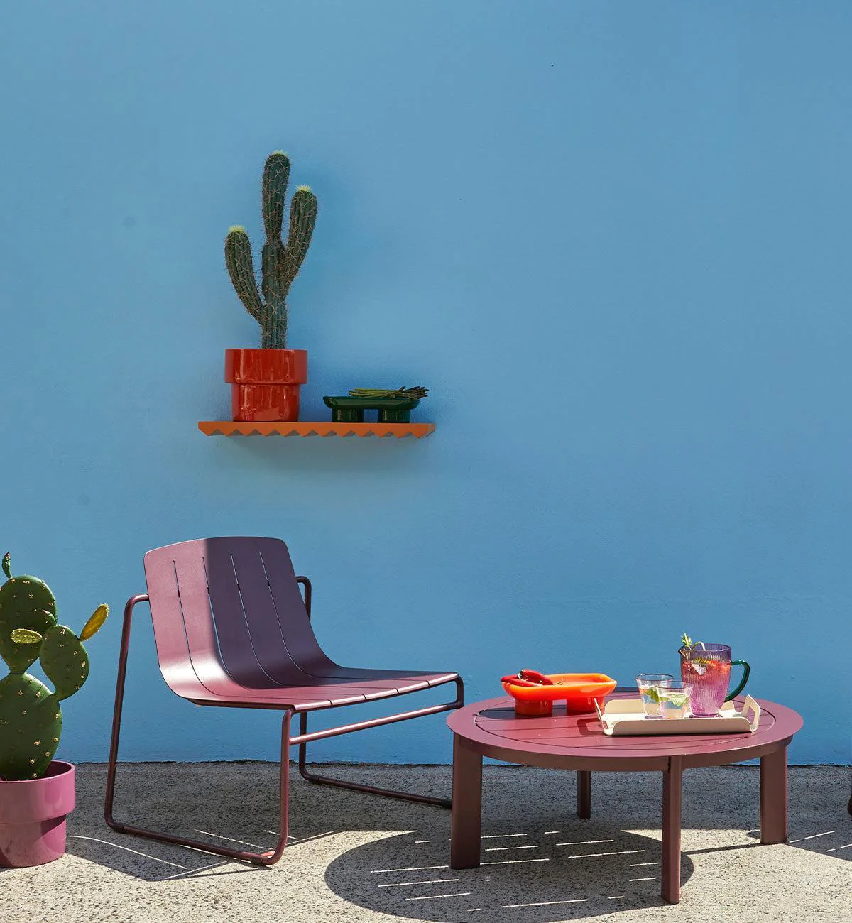 Slim Lounge Chair in Aubergine - Image 3