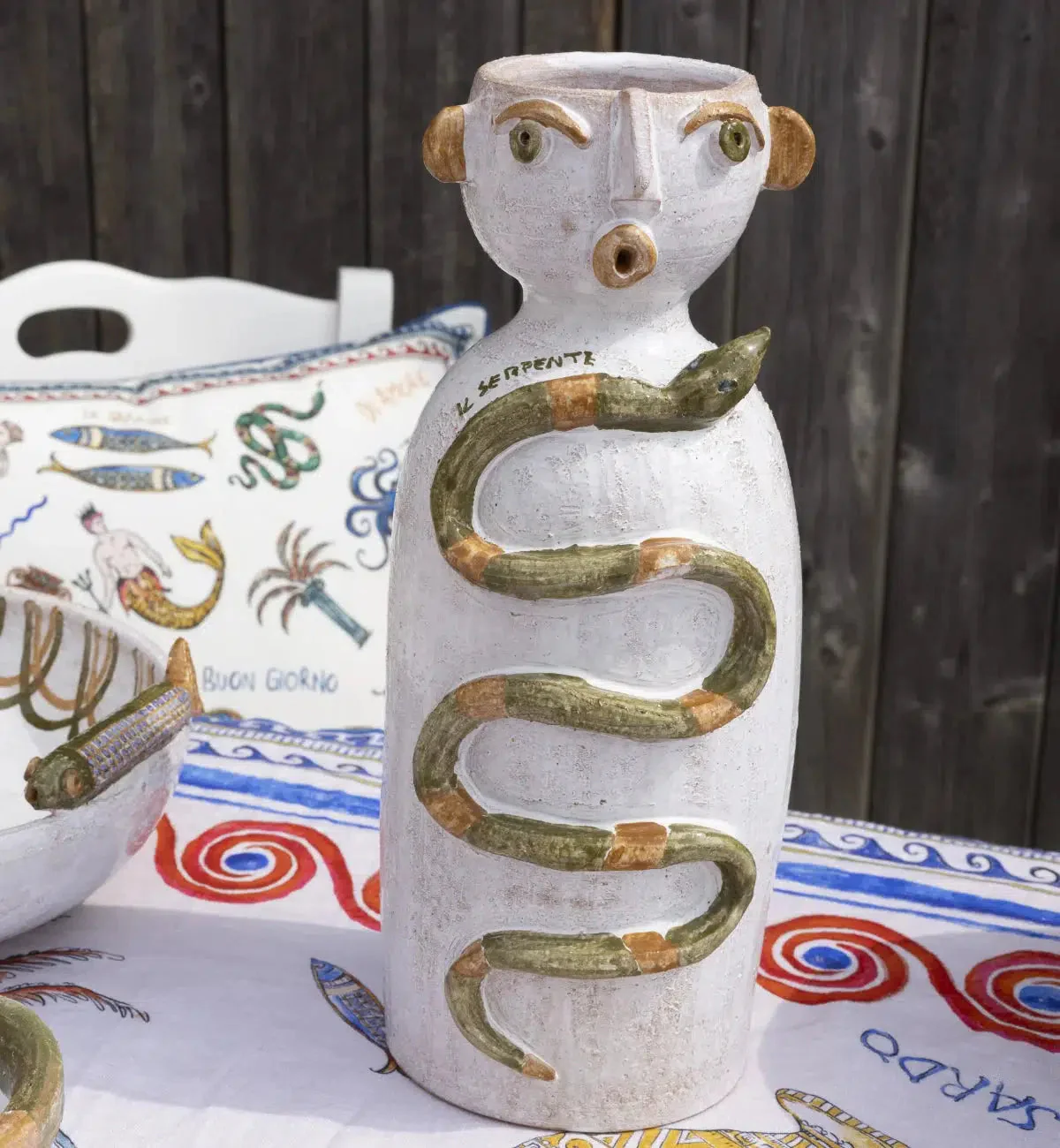 Patrizia Italiano - 'Uomo con il serpentt colorato' - Glazed - Image 4