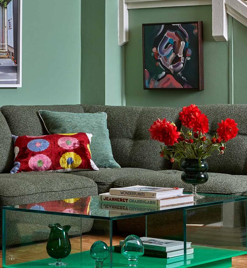 Roommate Sofa - 5 Piece L-Shape Armless In Forest - Image 3