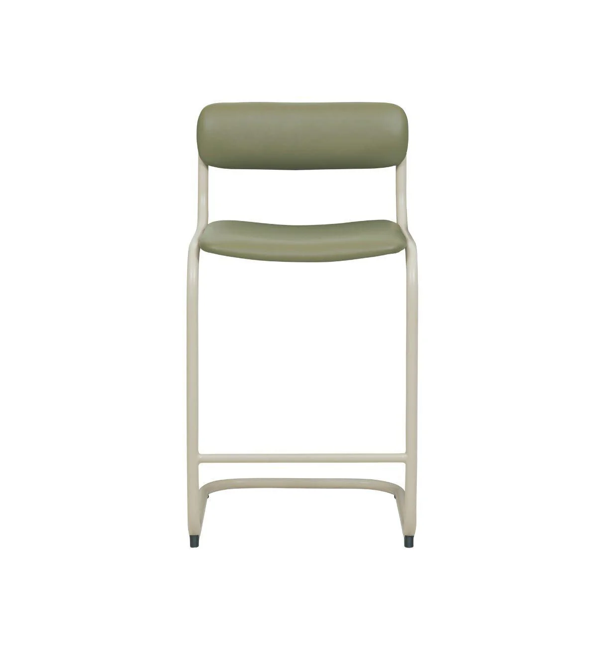 Strut Bar Stool In Khaki Leather - Image 4
