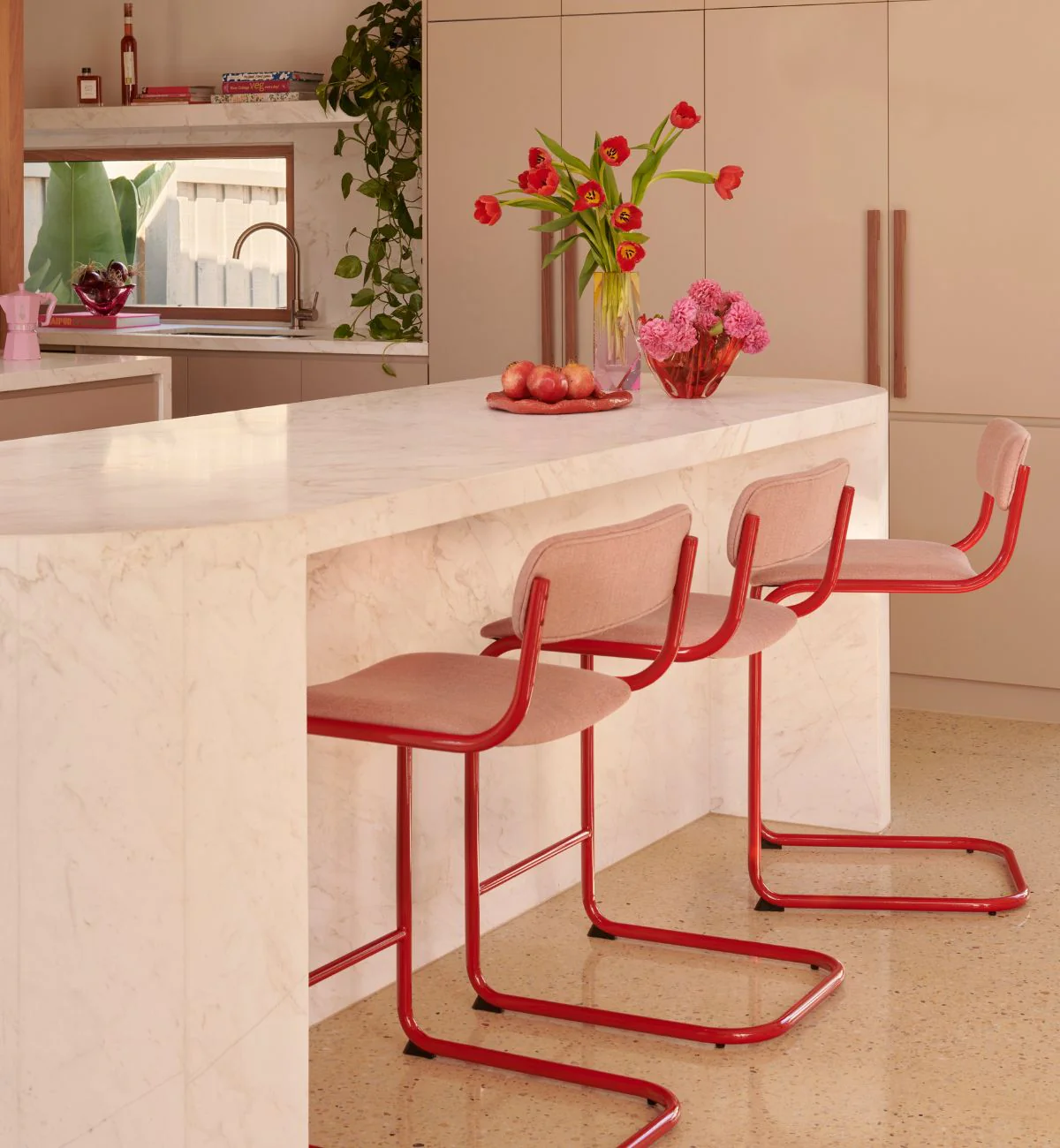 Strut Bar Stool In Rose - Image 3