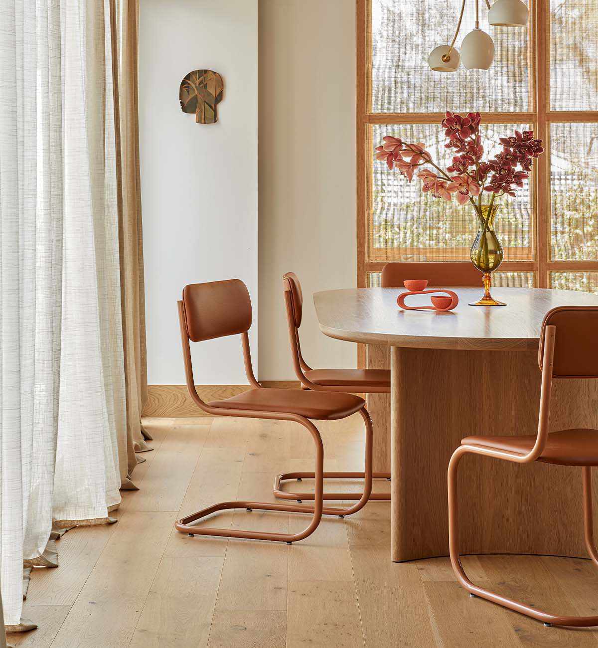 Strut Dining Chair In Tan Leather - Image 7