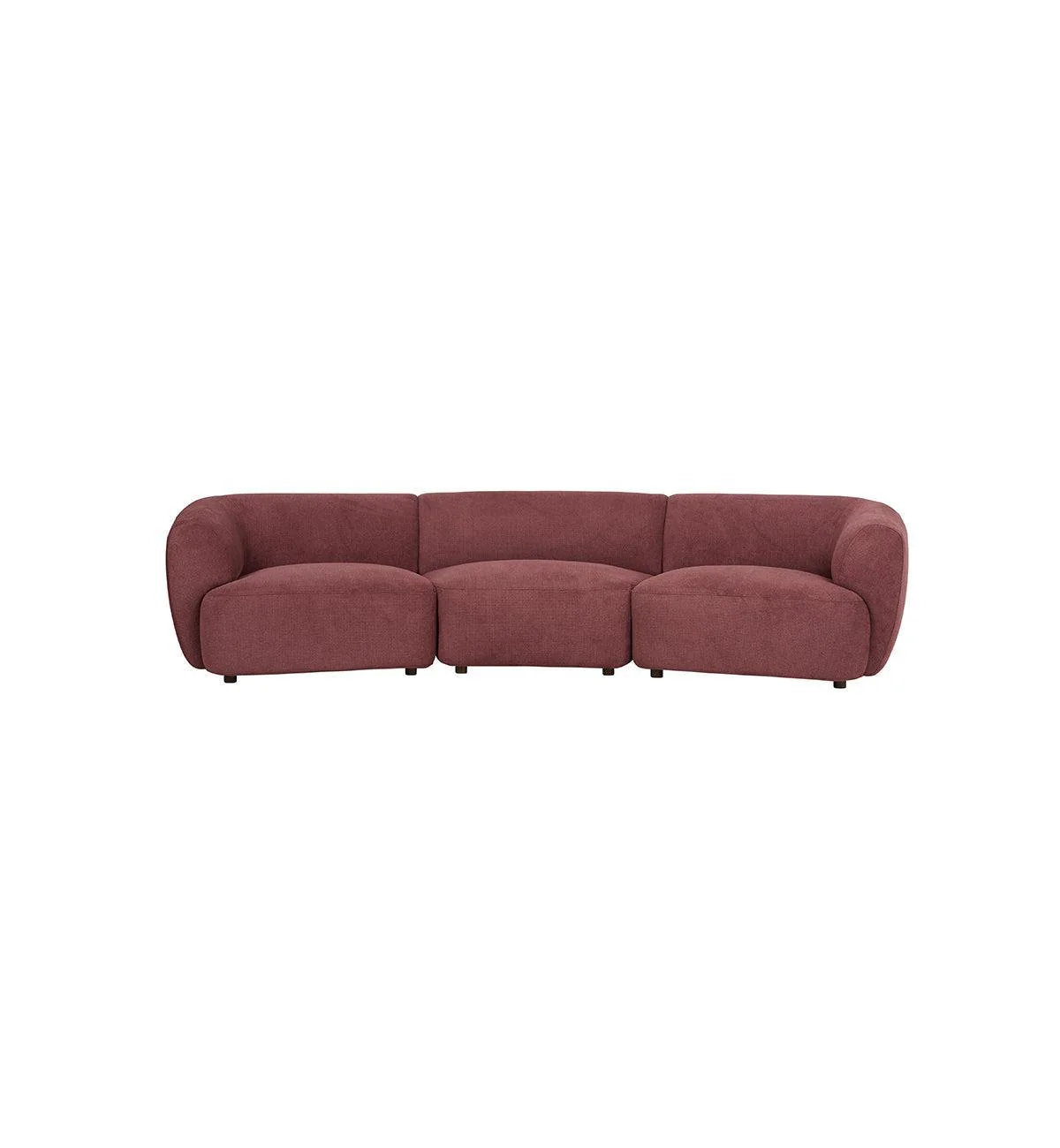 Sunday Sofa Curved 3-Seater In Plum