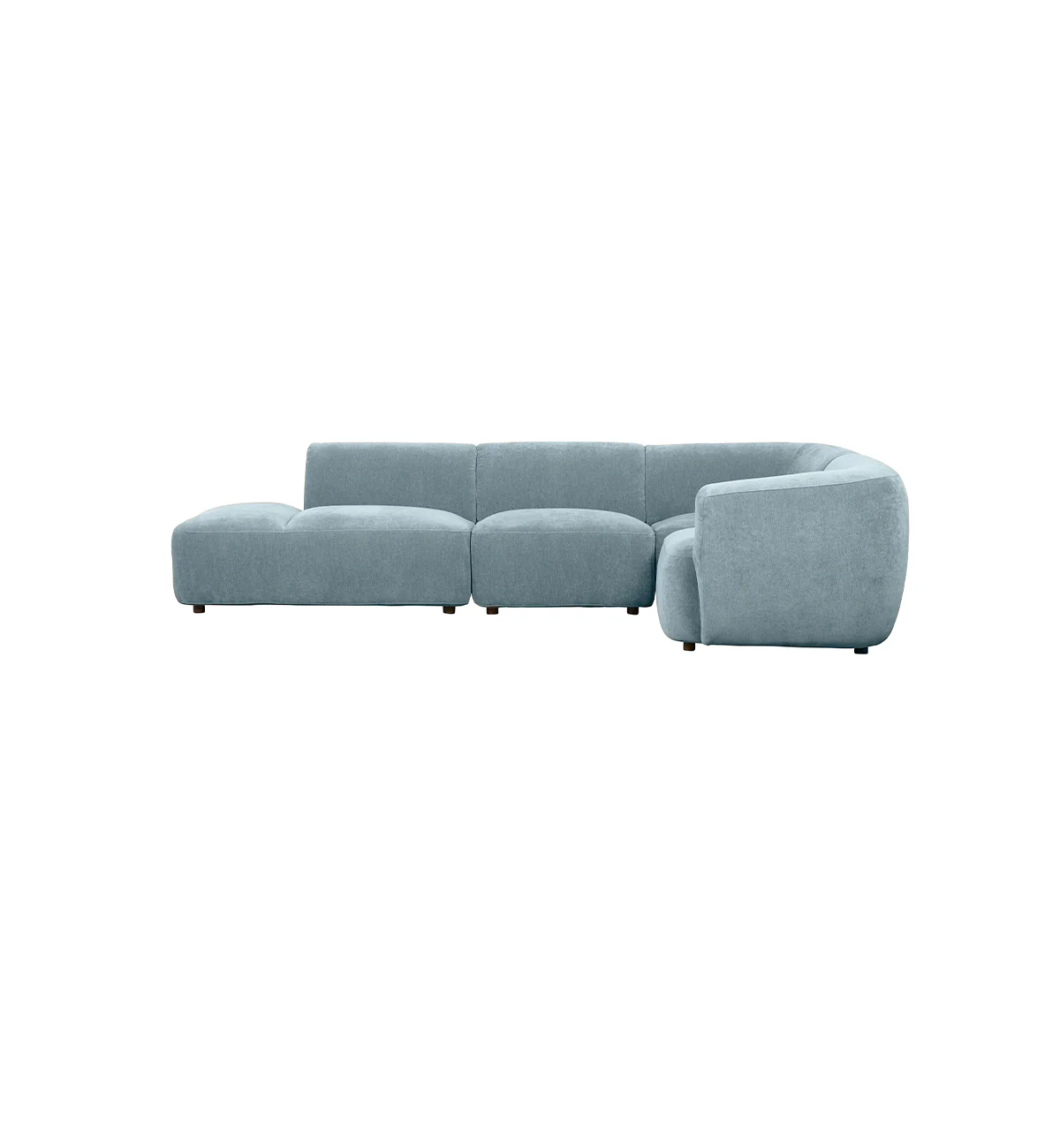 Sunday Sofa - 4 Piece L-Shape RHF with Open End in Powder Blue