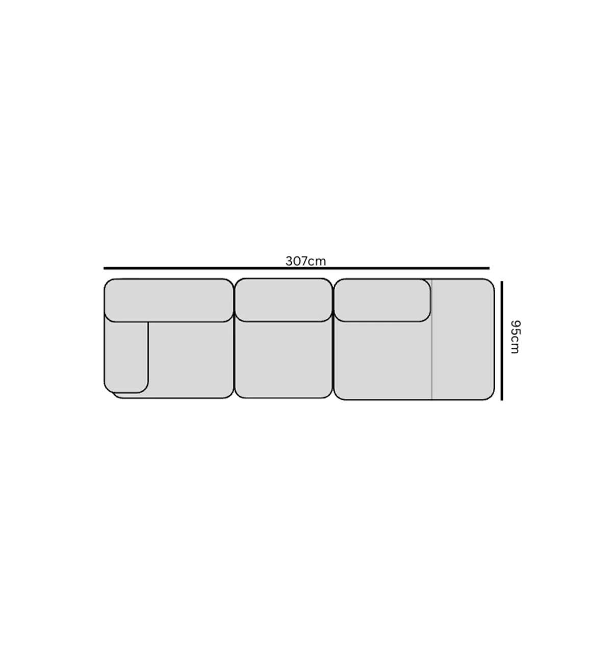 Sunday Sofa - 4 Seater RHF Open End in Espresso - Image 5