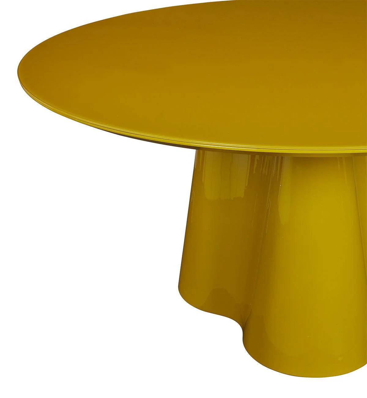 Supper Club Glossy Round Dining Table in Golden Olive - Image 4