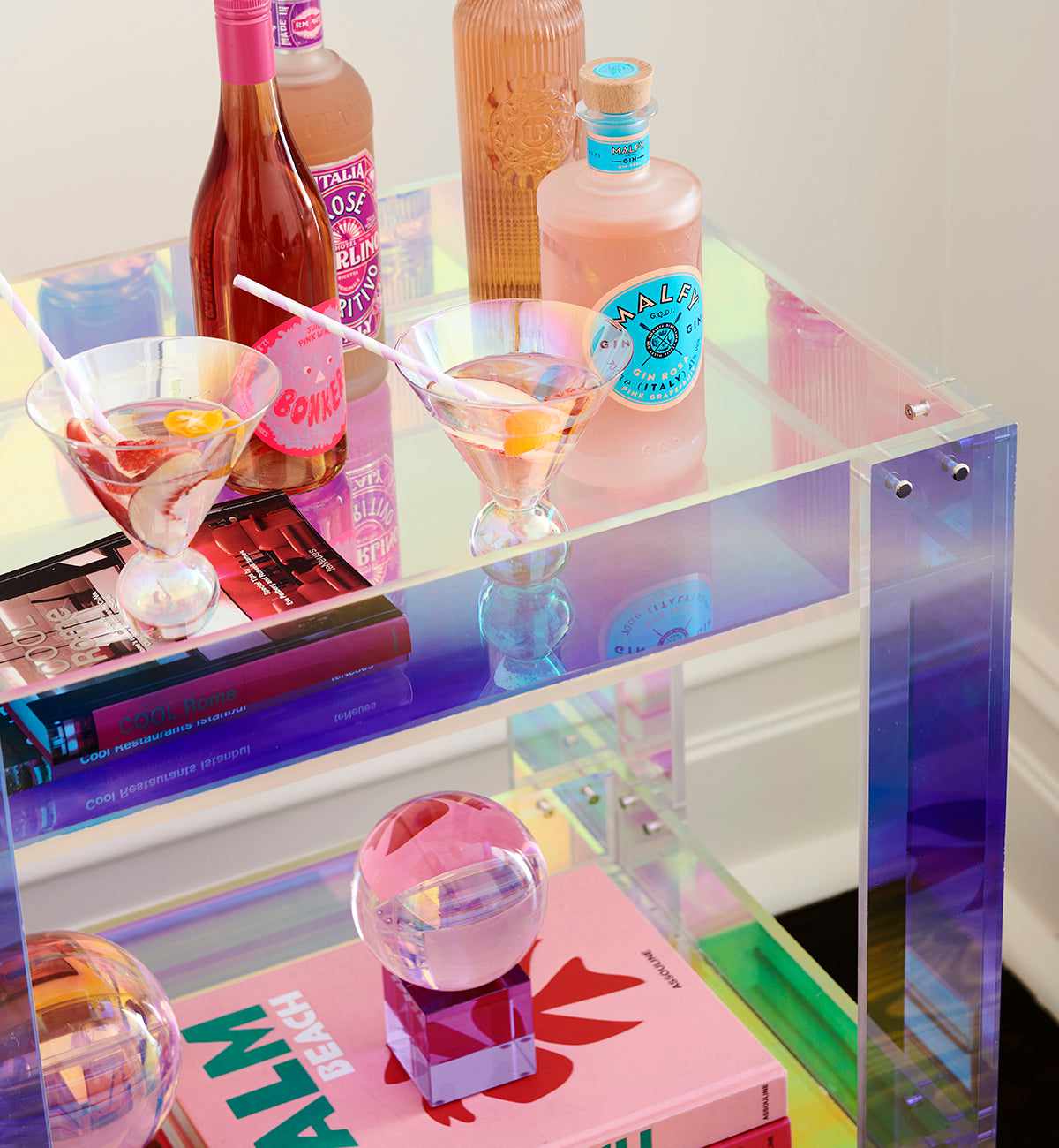Wild Child Acrylic Bar Cart - Image 4